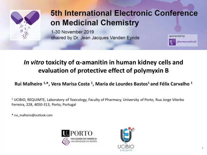 in vitro toxicity of amanitin in human kidney cells and