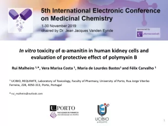 In vitro toxicity of  -amanitin in human kidney cells and  evaluation of protective effect of