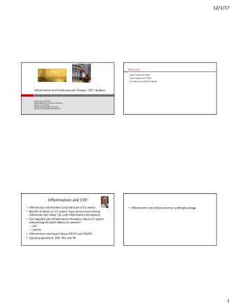 12/1/17  Disclosures  Grant support from NIH  Grant support from Pfizer  Honoraria received