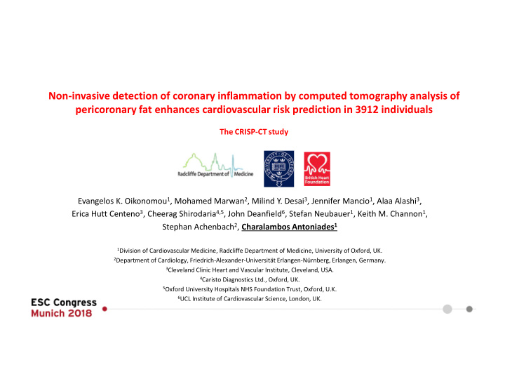 non invasive detection of coronary inflammation by