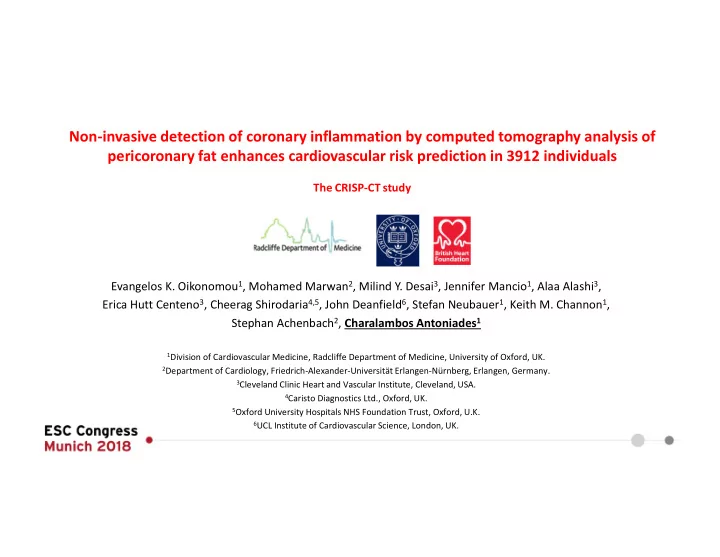 non invasive detection of coronary inflammation by