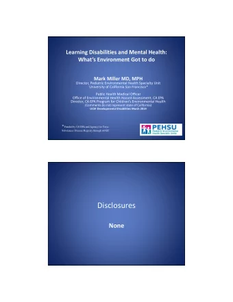 Disclosures  None Adverse Childhood Experience  Household dysfunction,  M  c  m  c  o abuse and