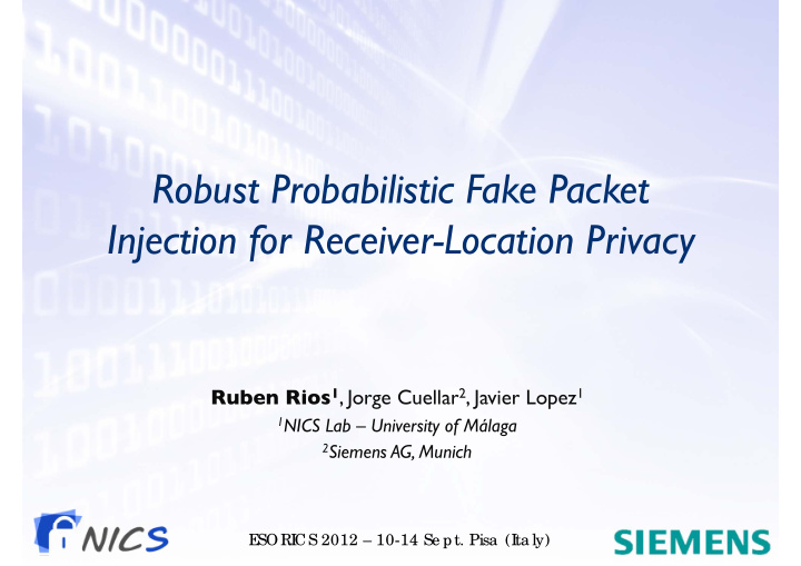 robust probabilistic fake packet injection for receiver