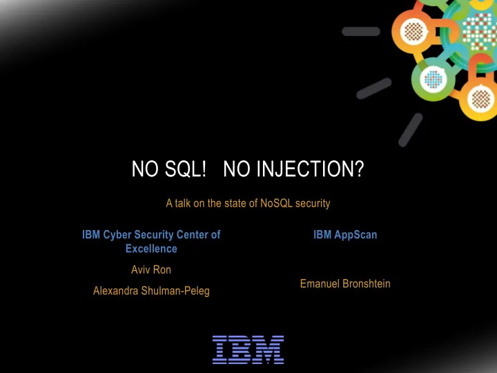 no sql no injection