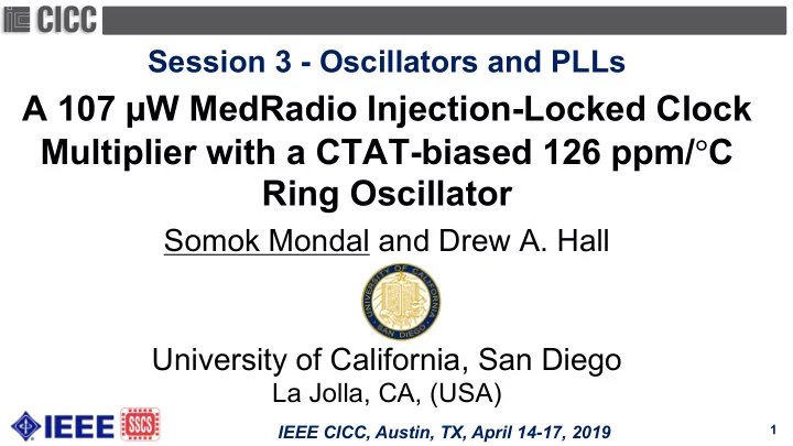 a 107 w medradio injection locked clock multiplier with a