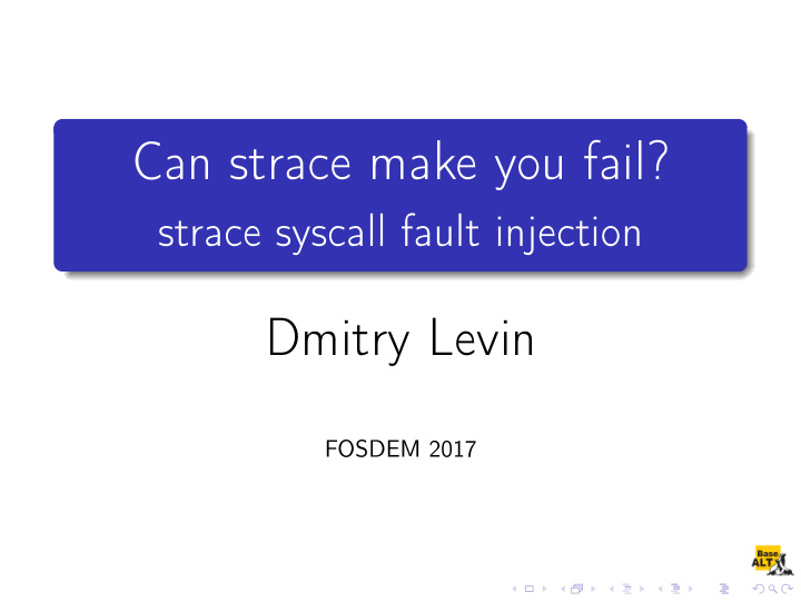 can strace make you fail