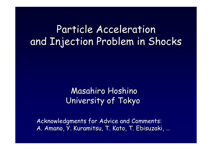 particle acceleration particle acceleration and injection