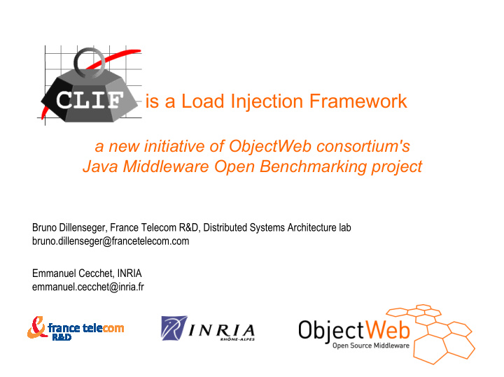 clif is a load injection framework