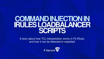 COMMAND INJECTION IN  IRULES LOADBALANCER  SCRIPTS  A story about how TCL interpretation works in