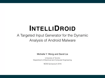 Static vs. Dynamic Analysis  Static analysis:  analyze source code or byte code  Imprecise