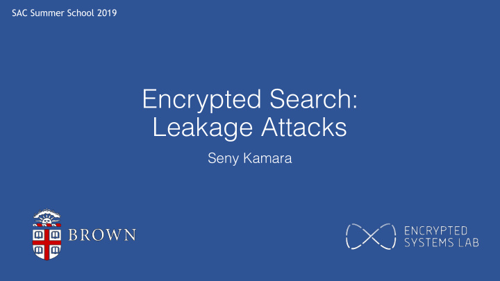 encrypted search leakage attacks