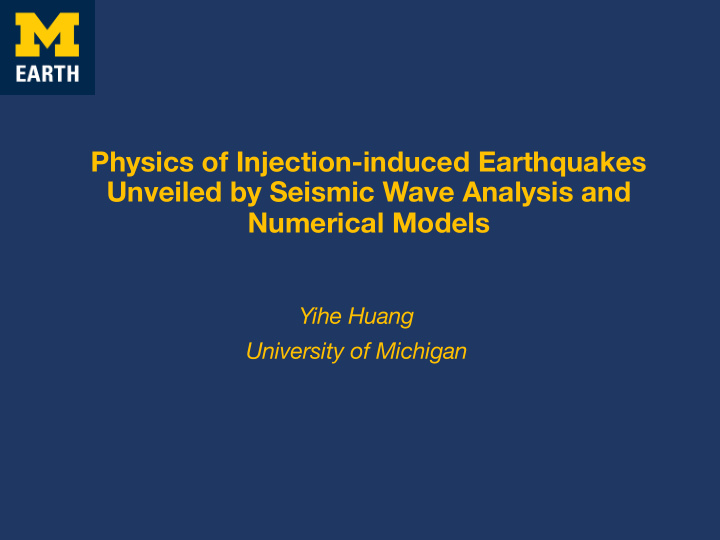 physics of injection induced earthquakes unveiled by