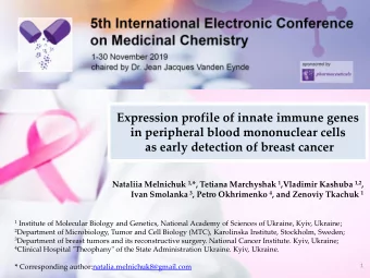 Expression profile of innate immune genes  in peripheral blood mononuclear cells  as early