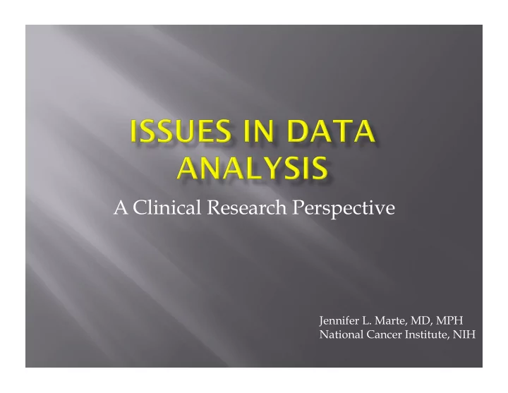 a clinical research perspective