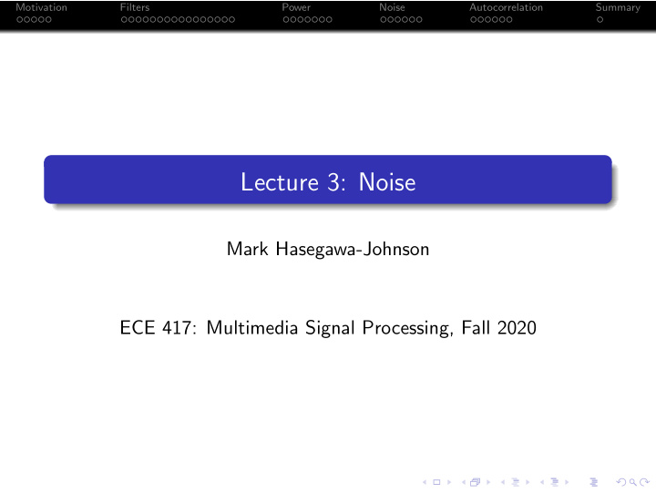 lecture 3 noise