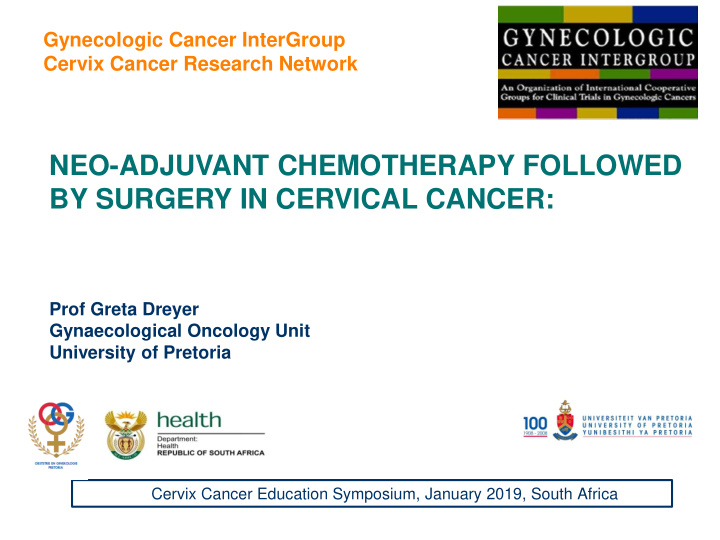 neo adjuvant chemotherapy followed by surgery in cervical