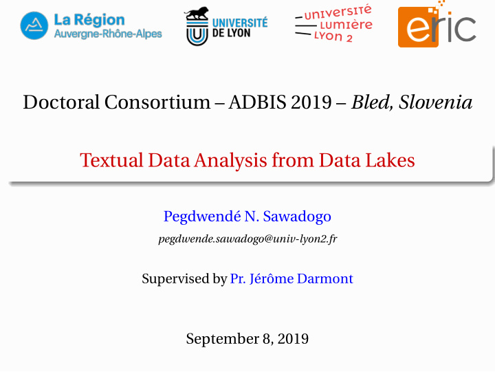 doctoral consortium adbis 2019 bled slovenia textual data