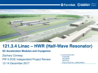 121.3.4 Linac  HWR (Half-Wave Resonator)  SC Acceleration Modules and Cryogenics  In partnership