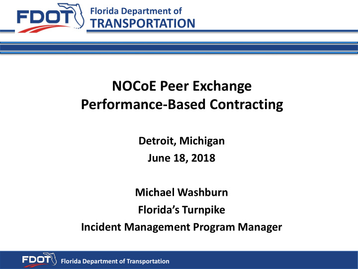 nocoe peer exchange performance based contracting