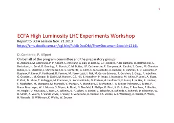 Discussions  in  this  presentaXon   o Context  of  the  workshop     o