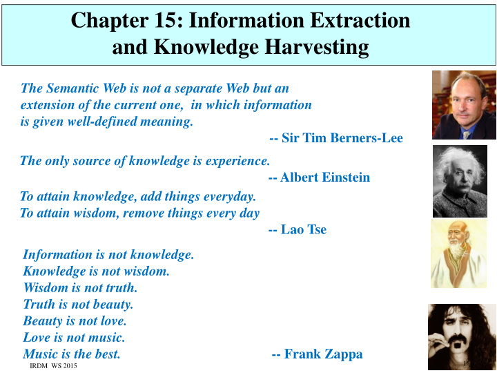 chapter 15 information extraction and knowledge harvesting