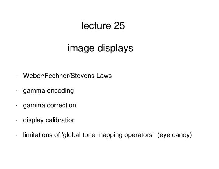 lecture 25 image displays