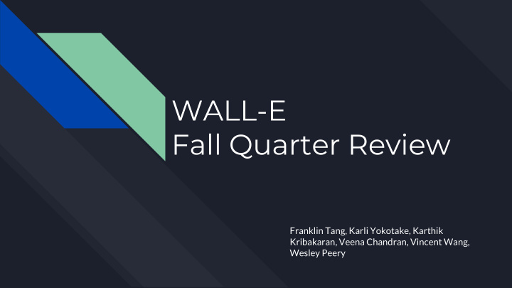 wall e fall quarter review