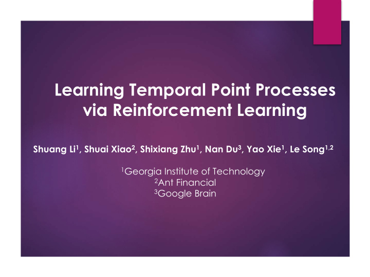 learning temporal point processes via reinforcement