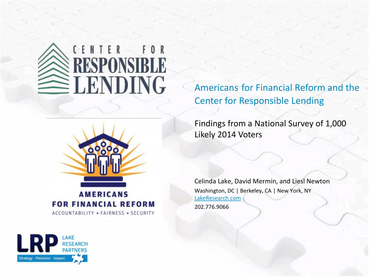 americans for financial reform and the center for