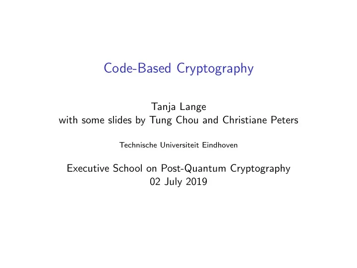 code based cryptography