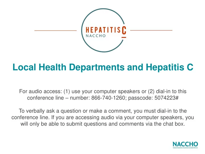 local health departments and hepatitis c