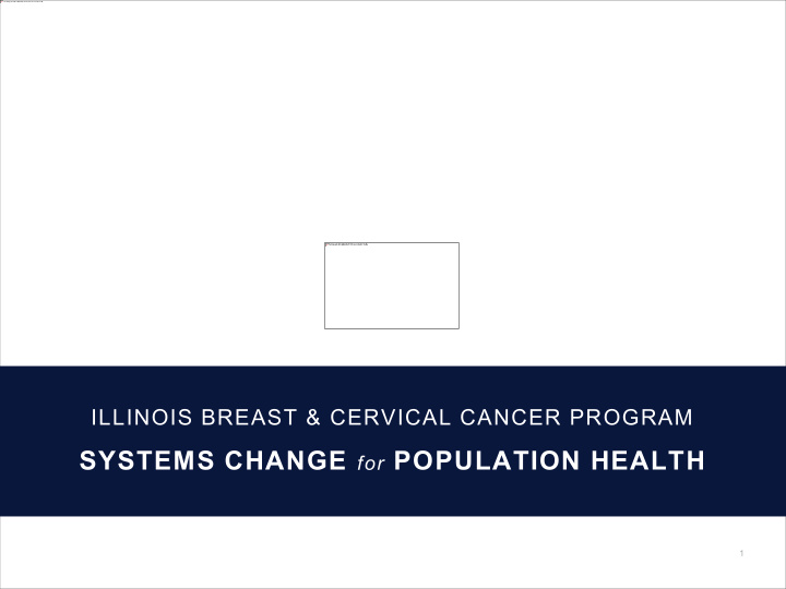 systems change for population health