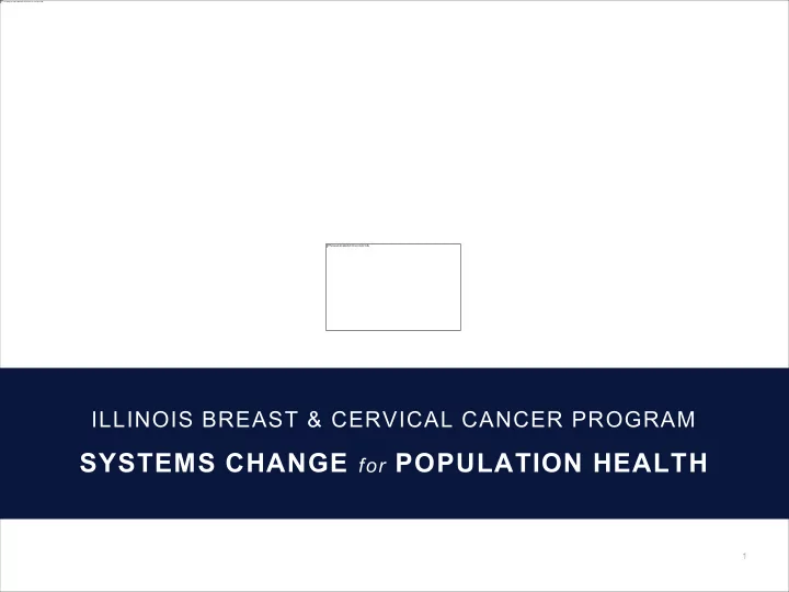systems change for population health