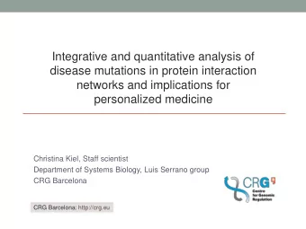 disease mutations in protein interaction  networks and implications for  personalized medicine