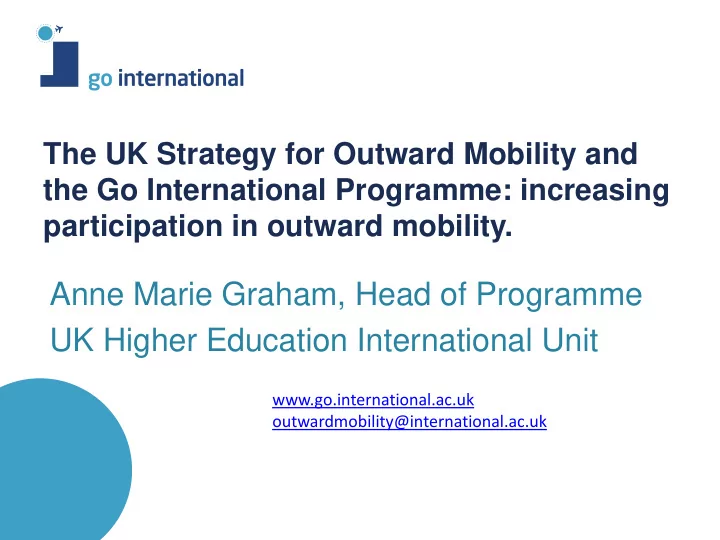 anne marie graham head of programme uk higher education