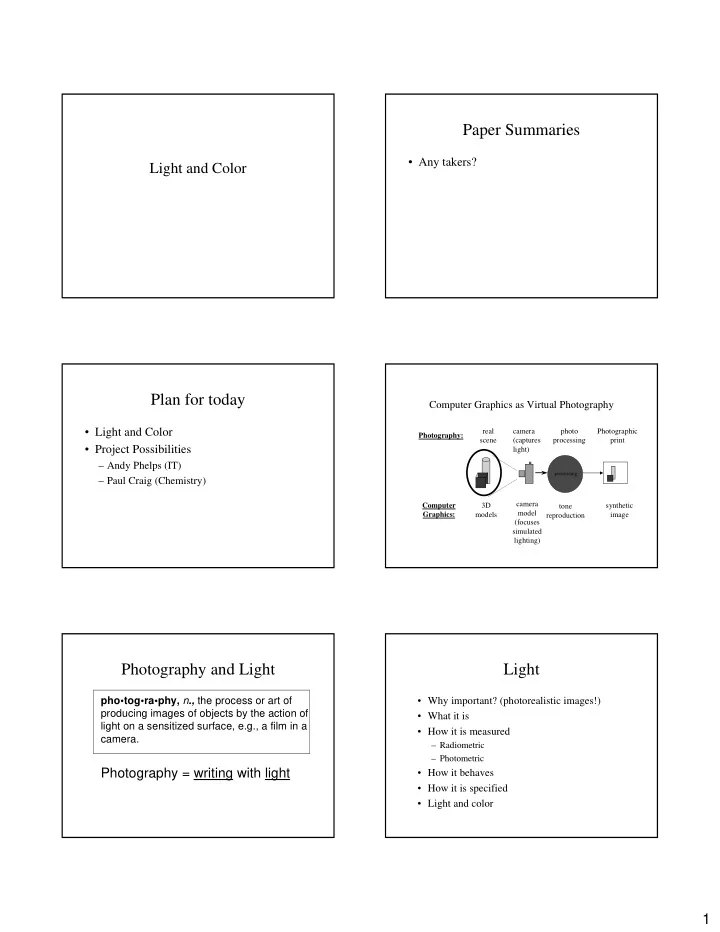 paper summaries