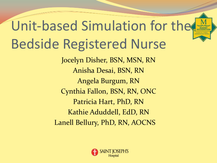 unit based simulation for the bedside registered nurse