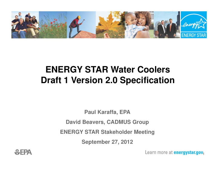 energy star water coolers draft 1 version 2 0