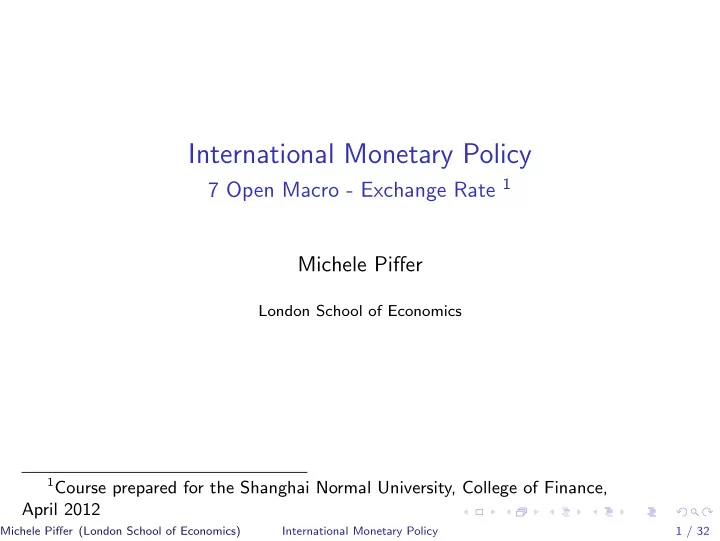 international monetary policy