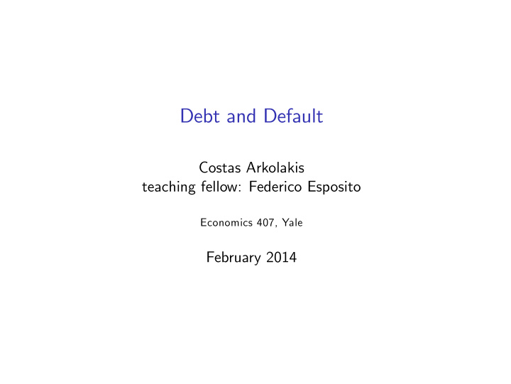 debt and default