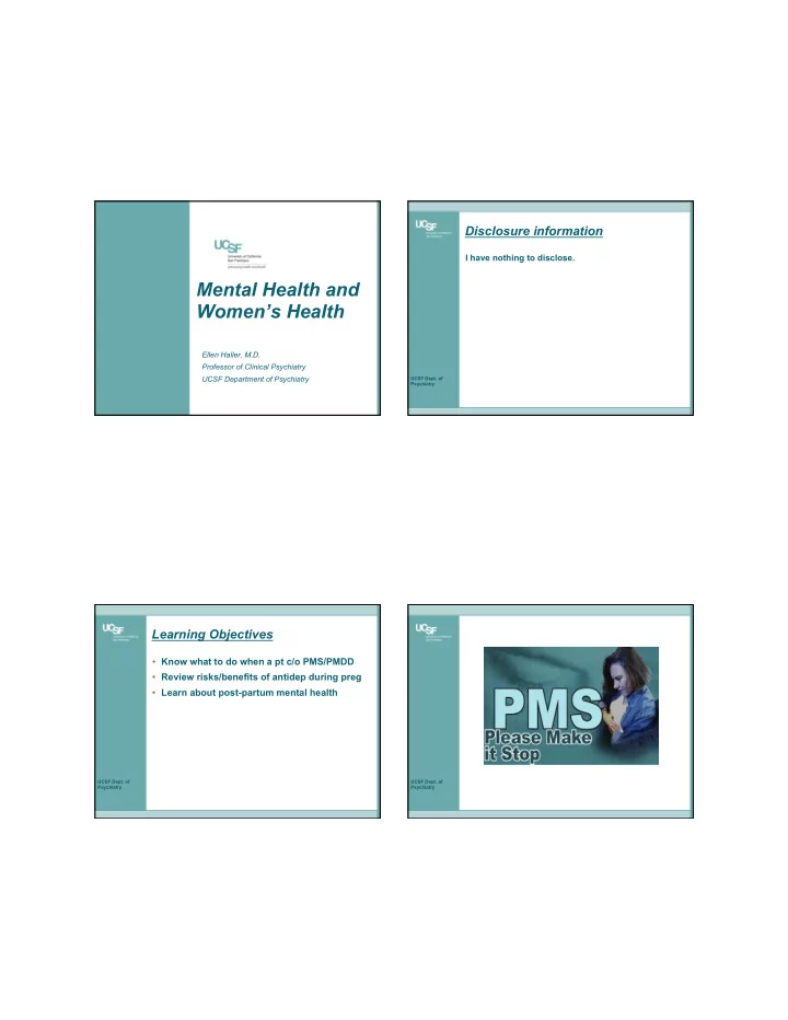 mental health and women s health