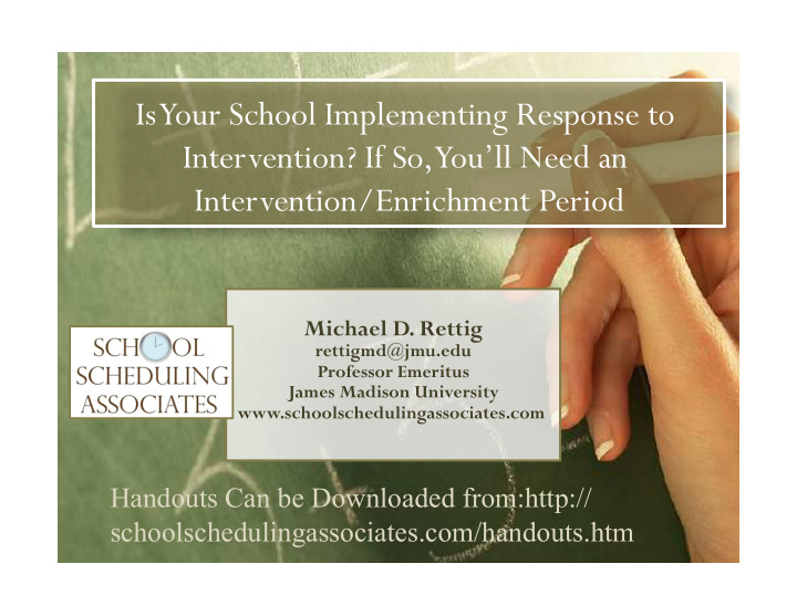 is your school implementing response to intervention if