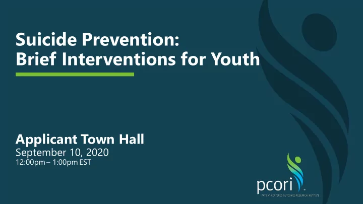 suicide prevention brief interventions for youth