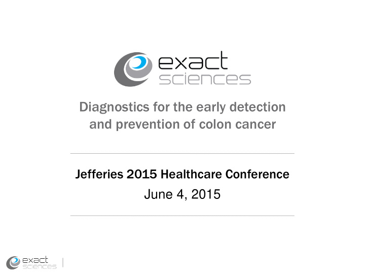 diagnostics for the early detection and prevention of