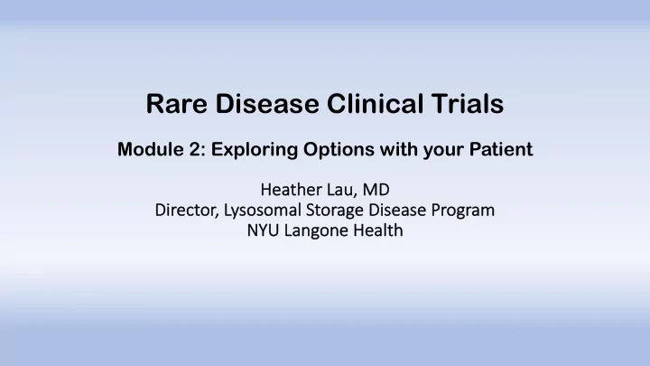 rare disease clinical trials