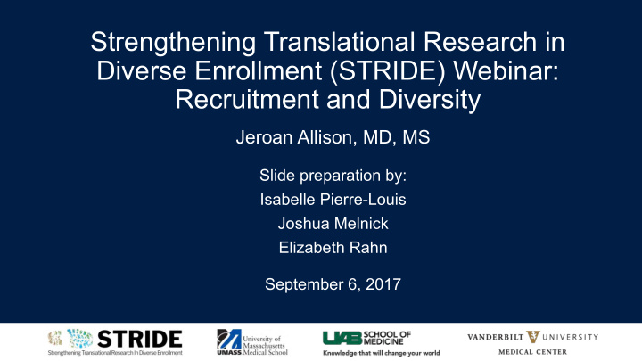 strengthening translational research in diverse