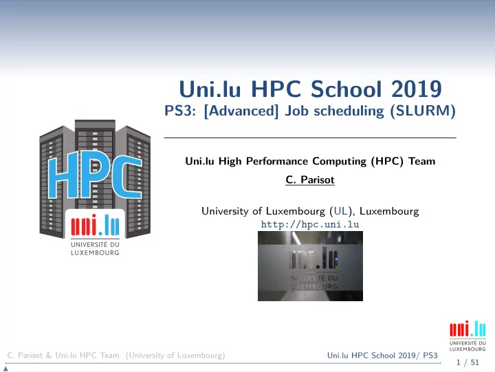 uni lu hpc school 2019