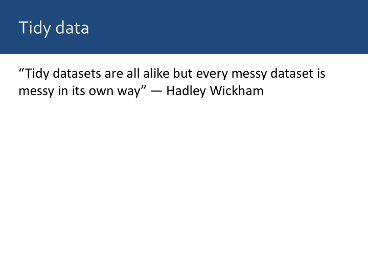 tidy data