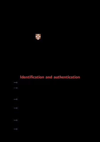 Security  Biometric identification  Markus Kuhn  Computer Laboratory  Michaelmas 2003  Part