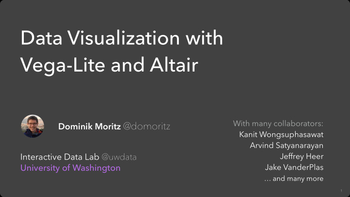 data visualization with vega lite and altair